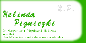 melinda pigniczki business card